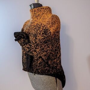 Newport News Pixelated Fade Down High-low Oversized Knit Turtleneck